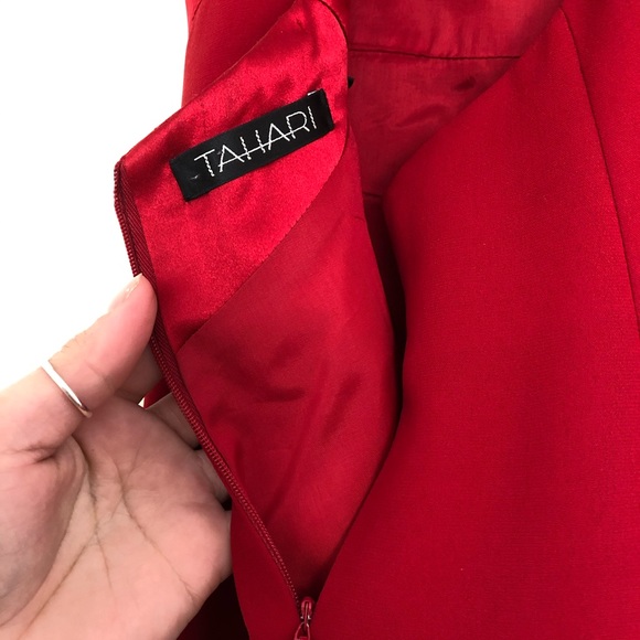 Tahari Halter Neck Open Back side Slit Gown Dress - Picture 6 of 8